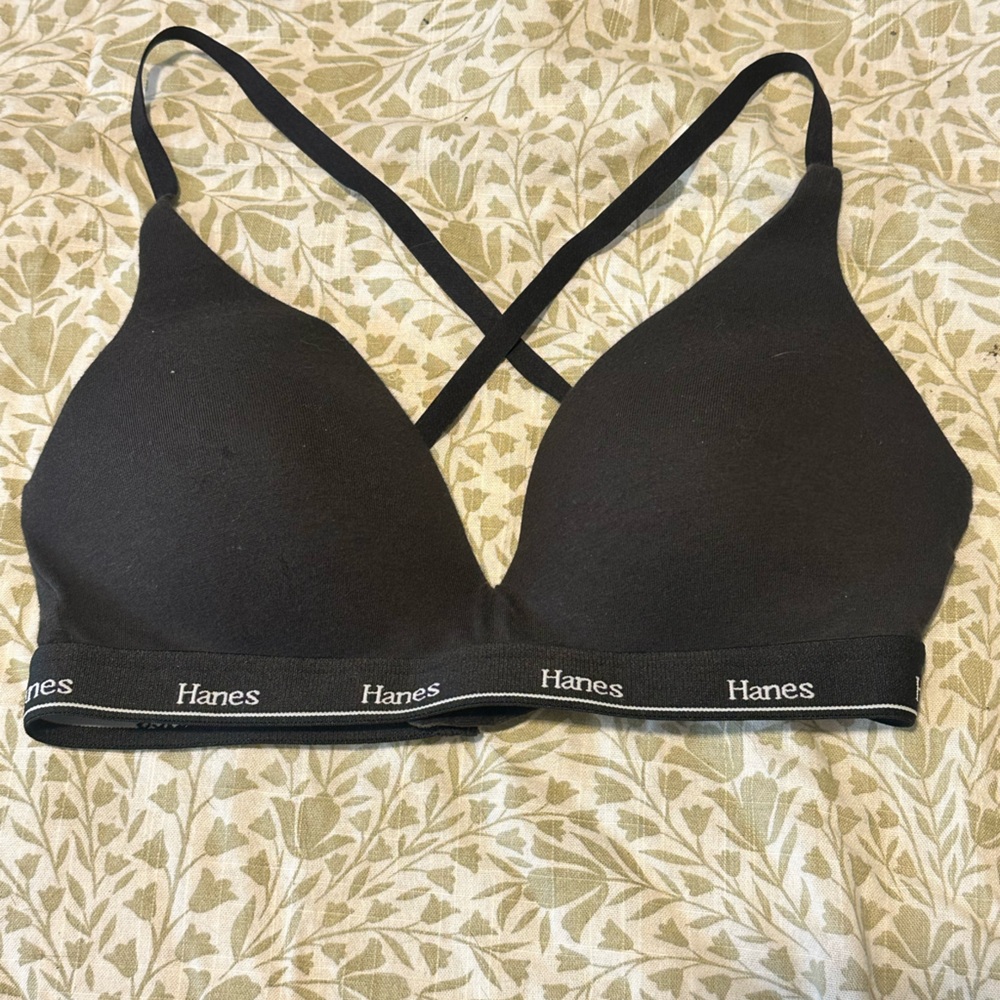 Hanes Black Padded Wire-Free Bra